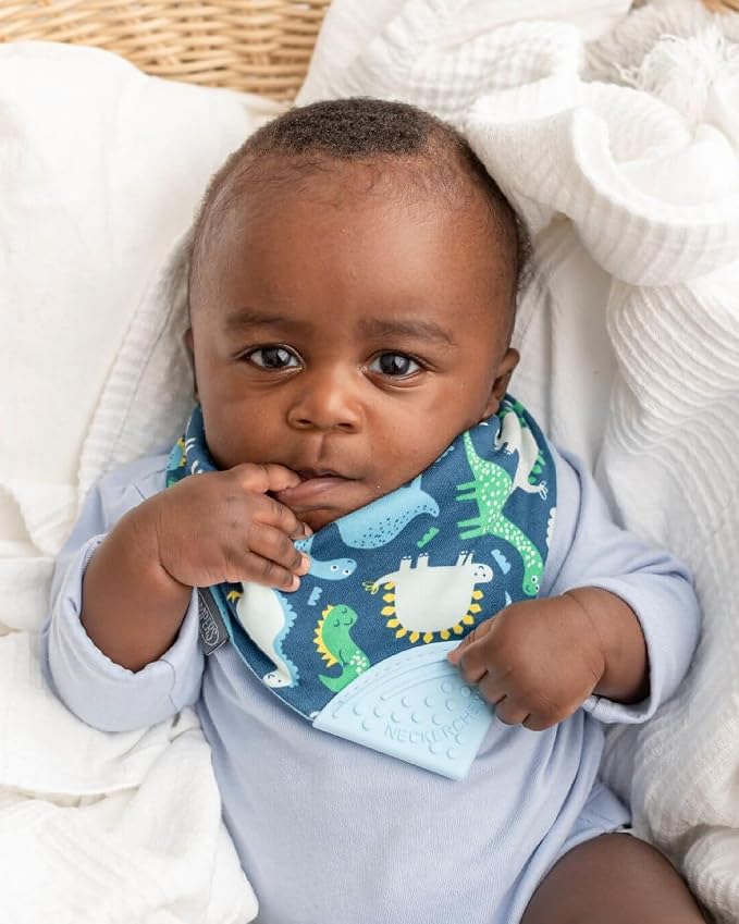 Cheeky Chompers Neckerchew Teething Bib, 2-in-1 Bandana Style Bib w/Food Grade - Image 8