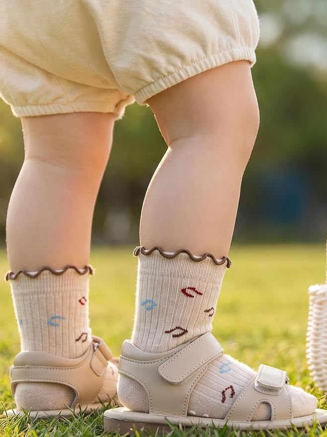 Baby Toddler Girls Socks Grip Ruffle Non Slip Kids Cotton 12 Pack Socks | - Image 2