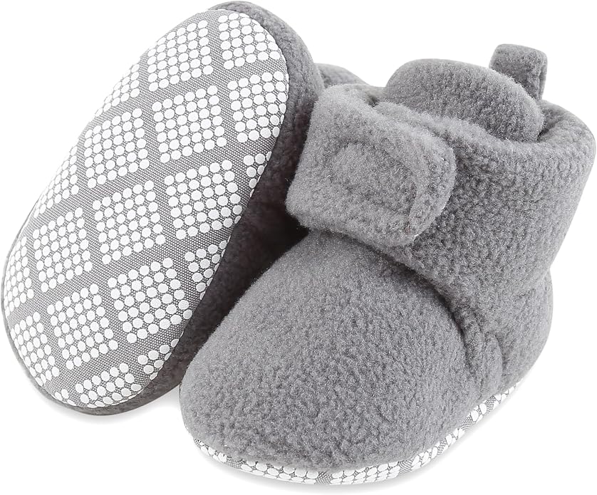 Baby Booties Fleece Unisex Non-Slip Shoes First Walkers 0-18 Months by Unknown