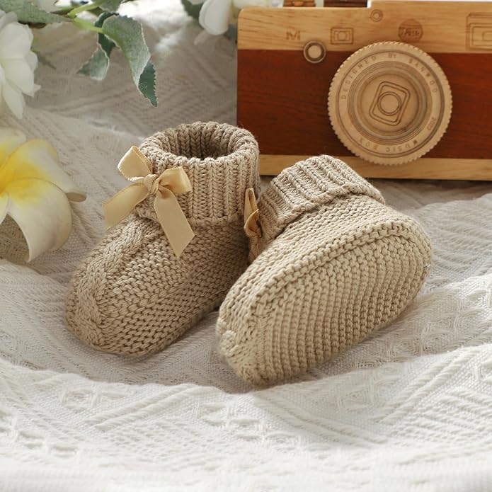 Baby Booties Newborn 100% Cotton Cozy Knit First Shoes | Soft Cute Shower Gift - Image 2
