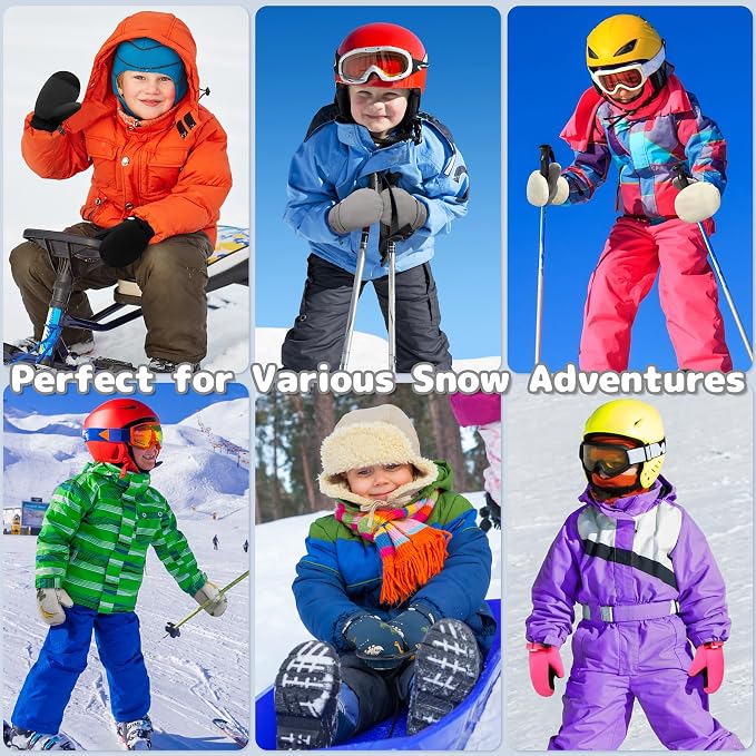 Olreco Baby Toddler Mittens Waterproof Infant Baby Winter Mittens Toddler Snow - Image 4