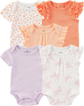 Baby Bodysuits Ribbed Mix Summer Newborn Boy Girl Clothes 5-pack | Multiple by ZAVBABY
