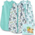 Cute Castle Baby Sleep Sack 12-18 Months - Lightweight 100% Cotton 2-Way Zipper TOG 0.5 Infant Wearable Blanket, Newborn Essentials Toddler Sleep Clothes (3 Pack Green)