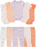 Baby Bodysuit and Pant Set Cotton Ribbed Mix Infant Girl Clothes | Unisex by ZAVBABY