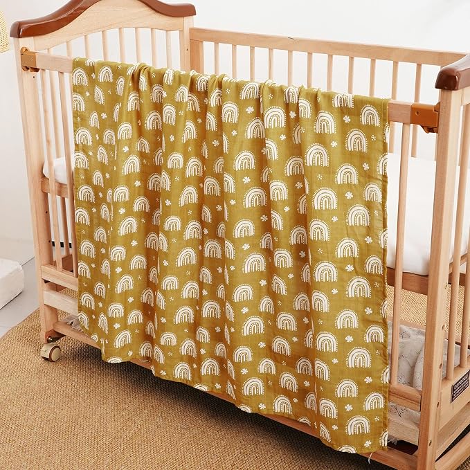 4 Set Muslin Swaddle Blankets Receiving Blanket - Image 5
