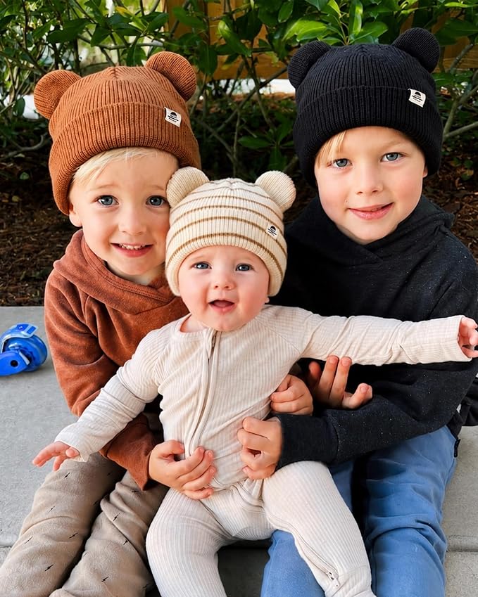 FURTALK Baby Beanie with Bear Ear Warm Knit Winter Hat - Image 5