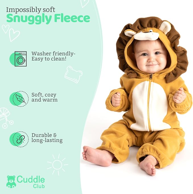 Cuddle Club Fleece Baby Bunting Bodysuit Hoodie, Newborn - Image 2