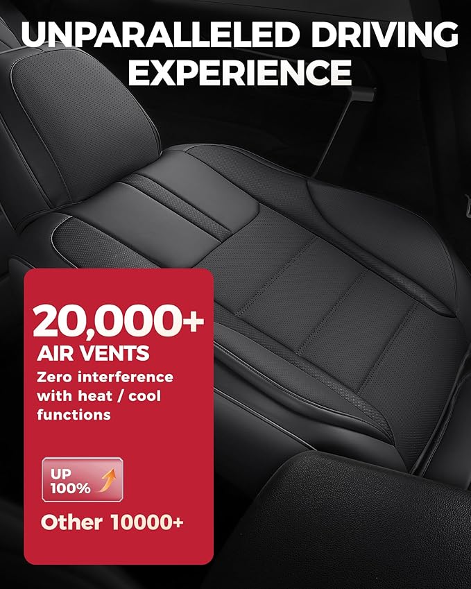 FREESOO Black Front Car Seat Covers - Faux Nappa Leather Seat Covers for Cars, with Carbon Fiber Texture Seatbelt Pads, Waterproof Cushion Protectors Fit for Most Vehicles Sedans SUV Trucks Corolla