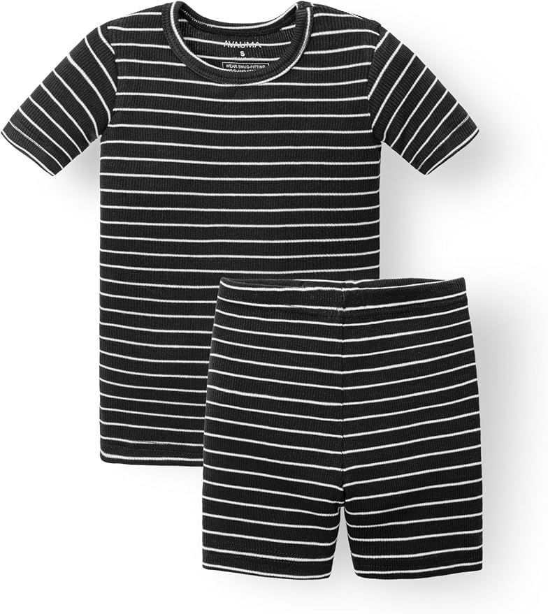 AVAUMA Stripe Pattern Baby Boys Girls Pajama Set Kids Toddler Snug fit Ribbed by AVAUMA