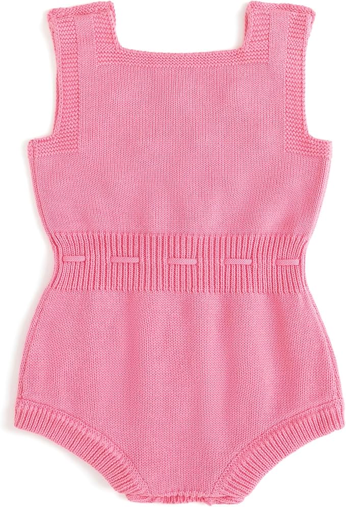 Simplee kids Baby Girl Romper, Sleeveless Pompoms Square Neck | Soft Breathable - Image 2