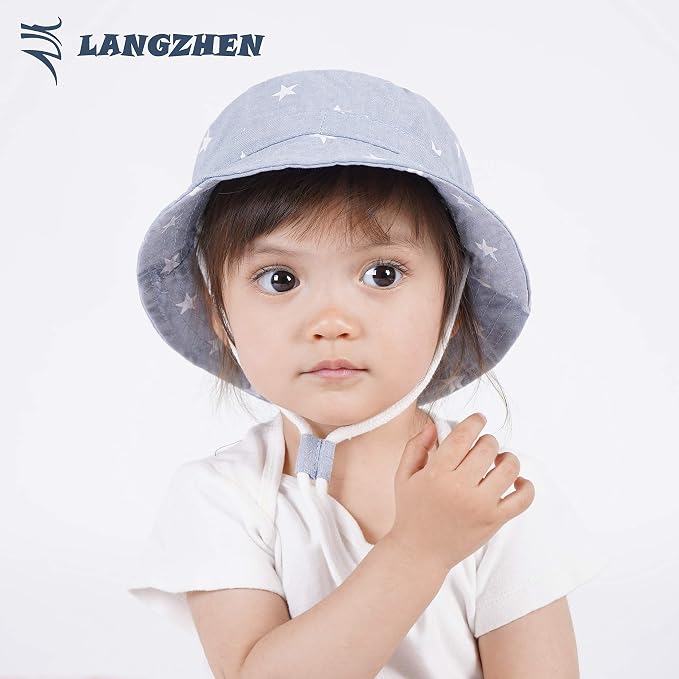 LANGZHEN Sun Protection Hat for Kids Toddler Boys Girls Wide Brim Summer - Image 2