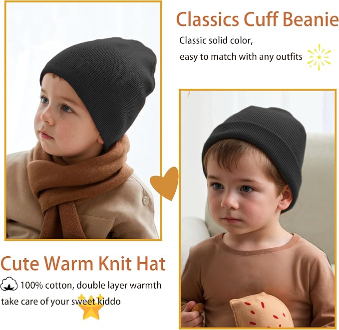 vidsel 100% Cotton Toddler Beanie Hats - Image 3