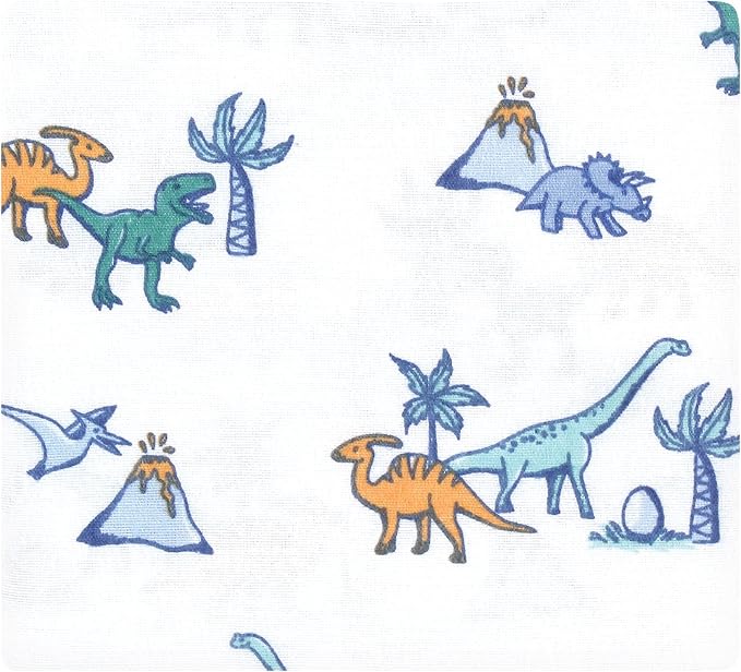 Hudson Baby Unisex Baby Cotton Flannel Receiving Blankets Bundle, Pastel Dino - Image 3