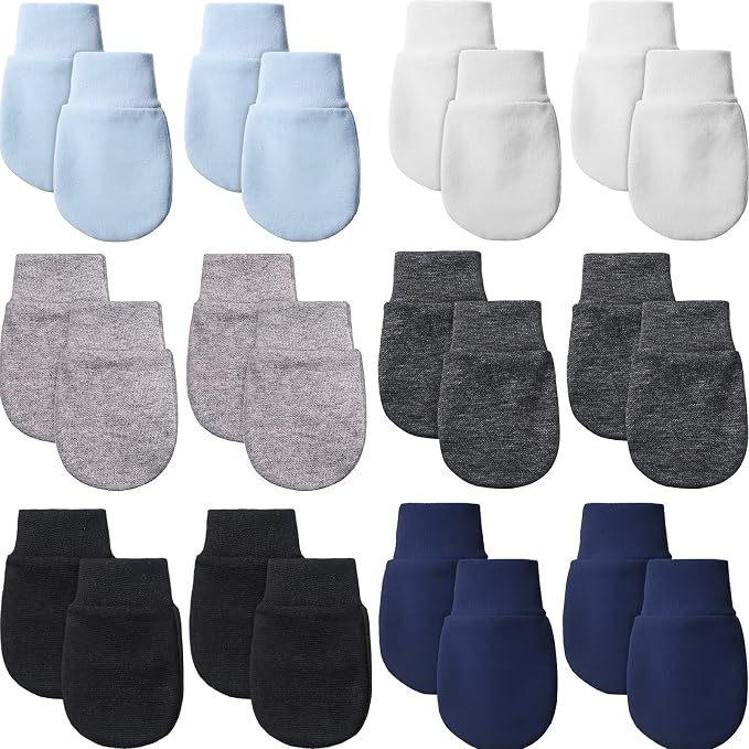 12 Pairs Newborn Baby Mittens Infant Toddler Gloves No Scratch Mittens Gloves by Geyoga