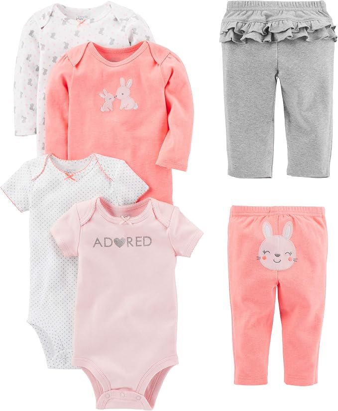 Simple Joys by Carter's Baby Girls 6-piece Bodysuits and Pants Set by SimpleJoysbyCarters