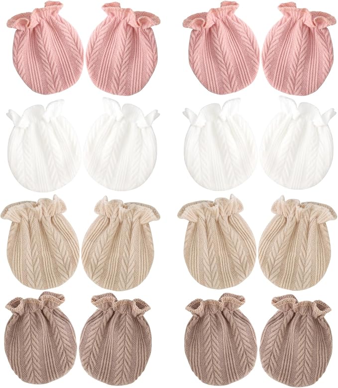 BQUBO Newborn Infant Toddler Mittens No Scratch Cotton Elastic Wrist Gloves by DRESHOW