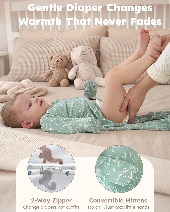 Baby Sleepers 100% Cotton Footie Pajamas, Newborn 0-3 3-6 6-9 Months - Image 7