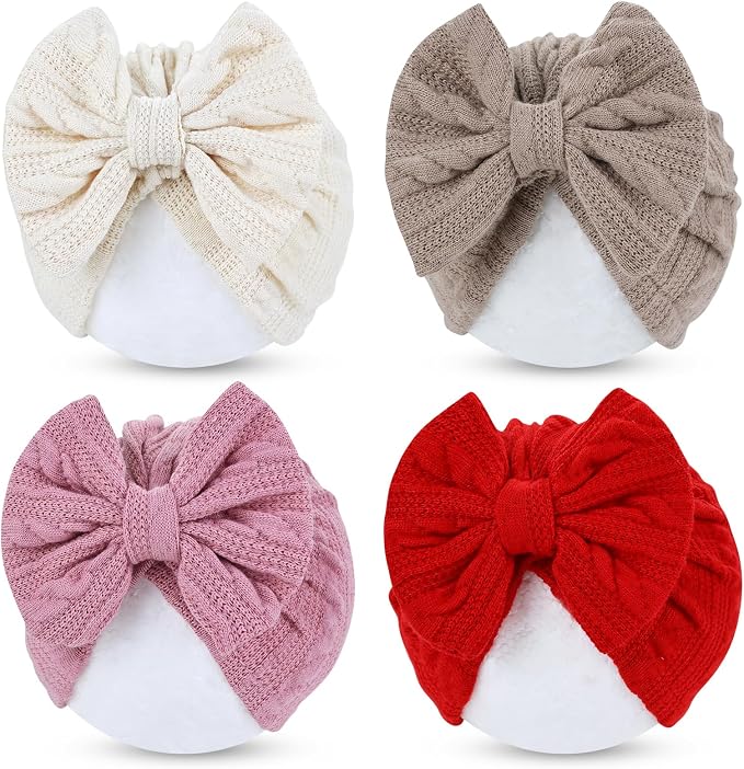 Cinaci 4 Pieces Baby Girls Turban Hats by Cinaci