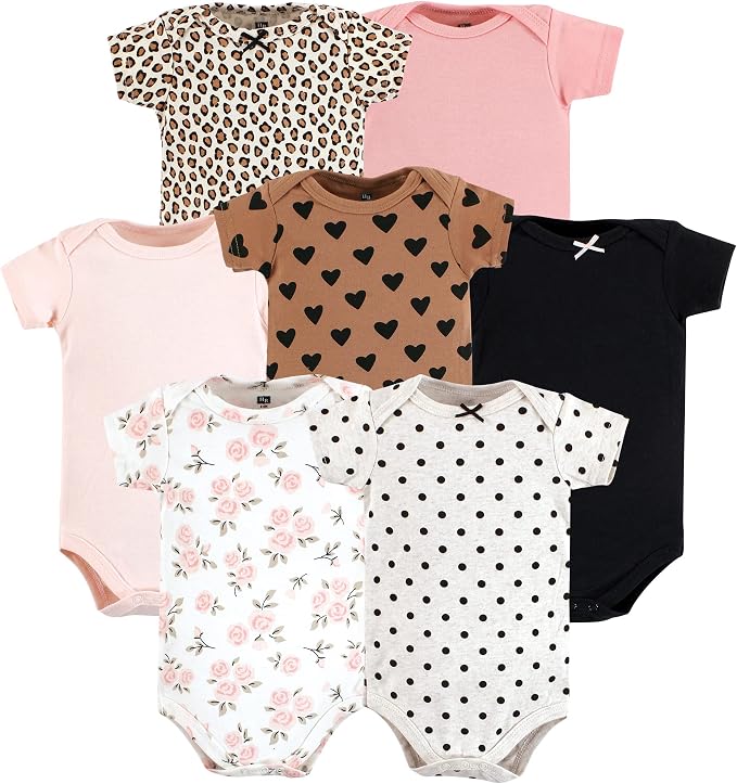 Hudson Baby Baby Girls' Cotton Bodysuits 7-pack by HudsonBaby