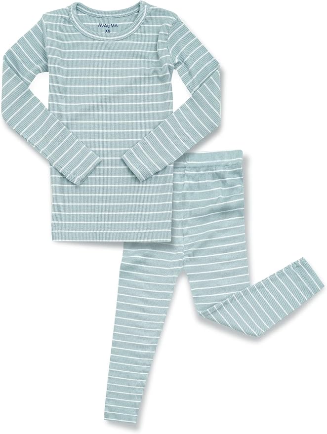 AVAUMA Stripe Pattern Baby Boys Girls Pajama Set Kids Toddler Snug fit Ribbed by AVAUMA