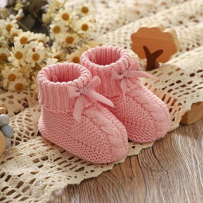Baby Booties Newborn 100% Cotton Cozy Knit First Shoes | Soft Cute Shower Gift - Image 2