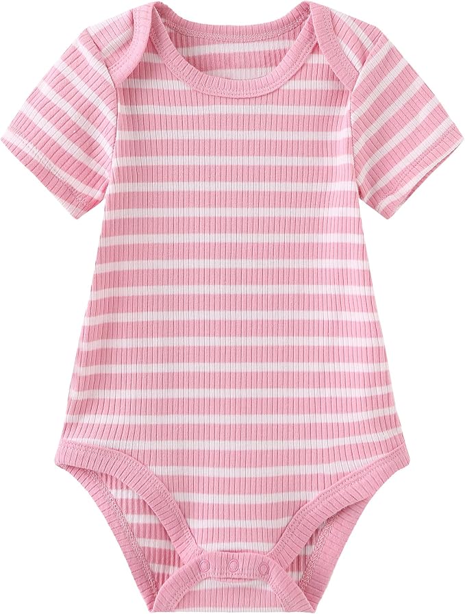 Baby Bodysuits Ribbed Mix Summer Newborn Boy Girl Clothes 5-pack | Multiple - Image 4