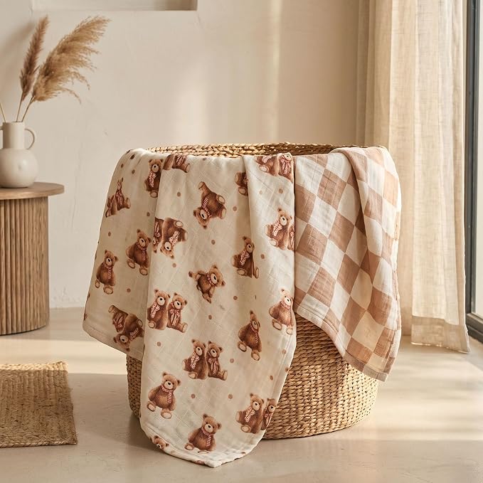 Muslin Swaddle Blankets for Newborn, Cotton Receiving Blanket | 4 Pack 100% - Image 5