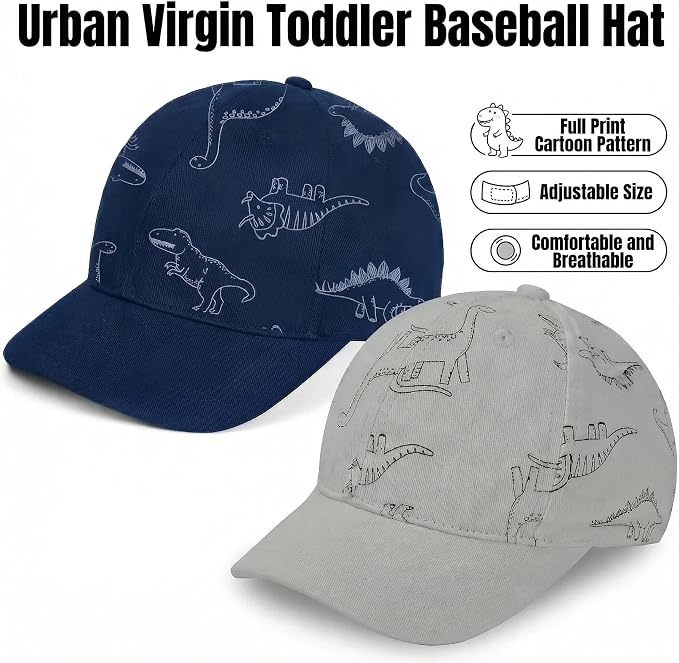 Toddler Sun Hats Baby Boys Cap Girls Adjustable Dinosaur Baseball Kids Hats - Image 2