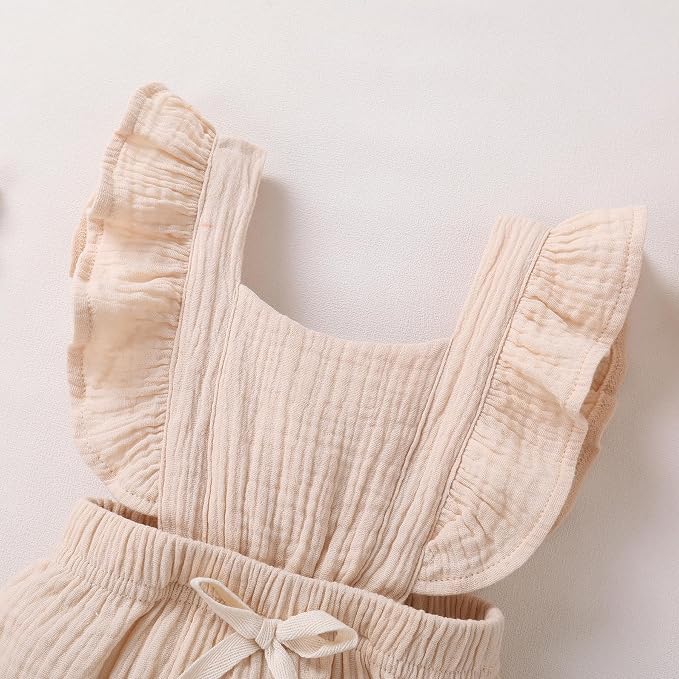 YOUNGER TREE Toddler Baby Girl Ruffled Sleeveless Romper Casual Summer Jumpsuit - Image 4