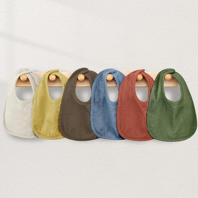Muslin Baby Bibs for Unisex Boys Girls, Cotton Drool Bibs, Adjustable Newborn - Image 7