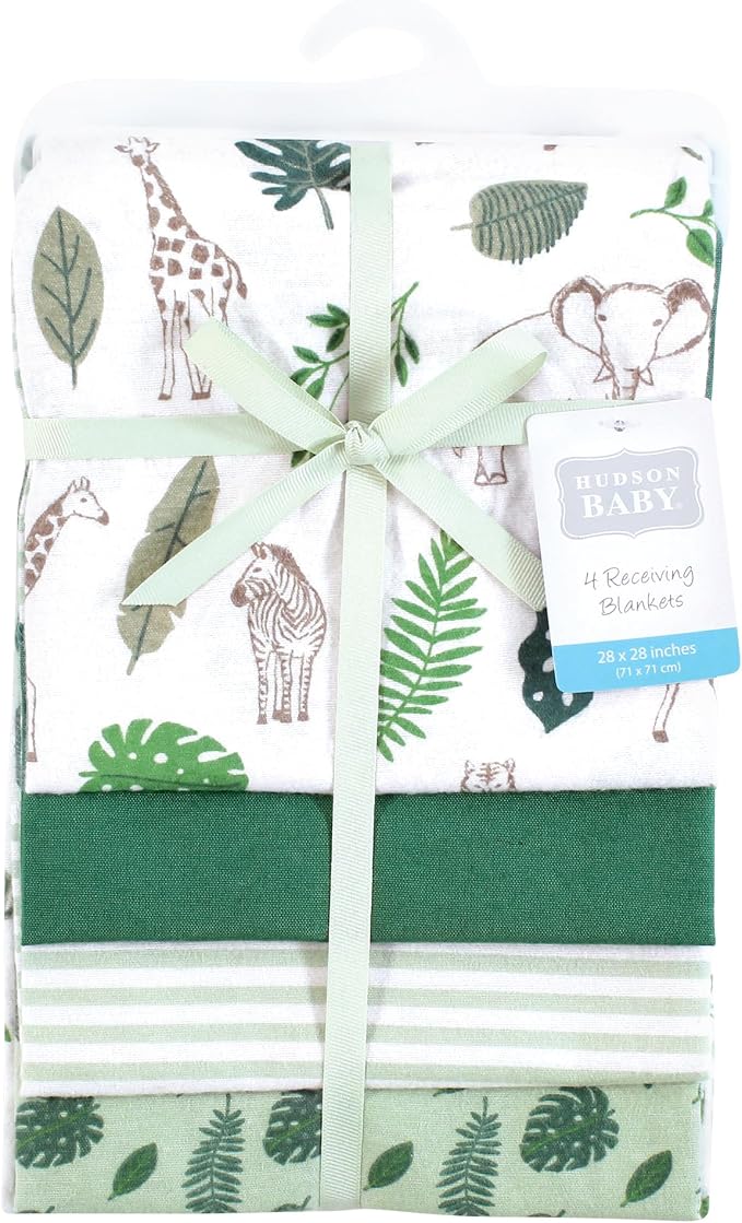 Hudson Baby Unisex Baby Cotton Flannel Receiving Blankets, One Size - Image 2