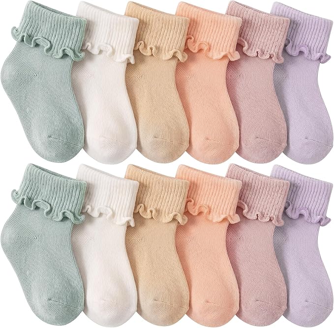 Toulite 12 Pair Preemie Newborn Baby Socks by Toulite