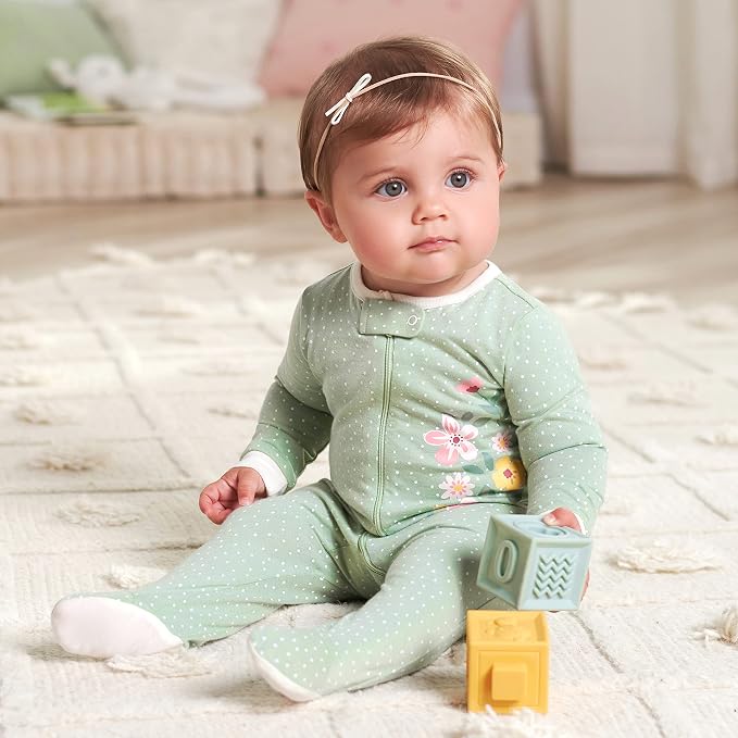 Gerber Baby Girls 4-Pack Sleep 'N Play Footie - Image 2
