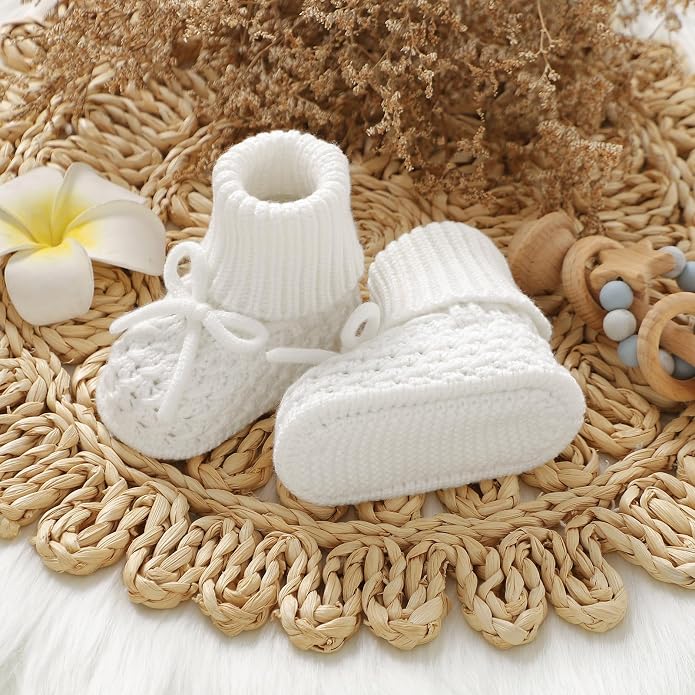 Newborn Shoes Knitted Baby Booties Infant Boys Girls First Walkers | Handmade - Image 3