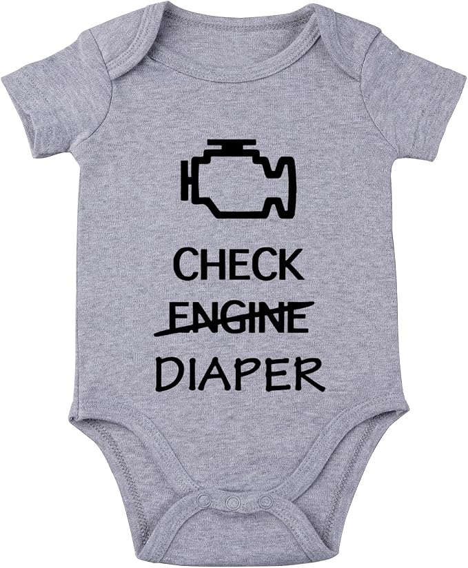 Check Engine Diaper Bodysuit by Unknown