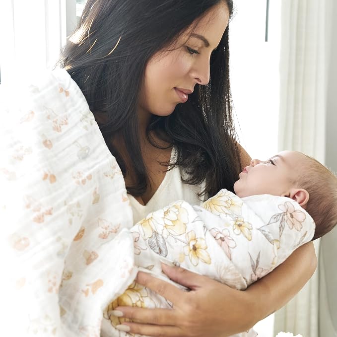 aden + anais Swaddle Blanket, 100% Organic Cotton Muslin Blankets - Image 3