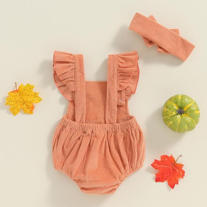 YINGISFITM My First Halloween Baby Girl Outfit Newborn Pumpkin Bubble Romper - Image 4