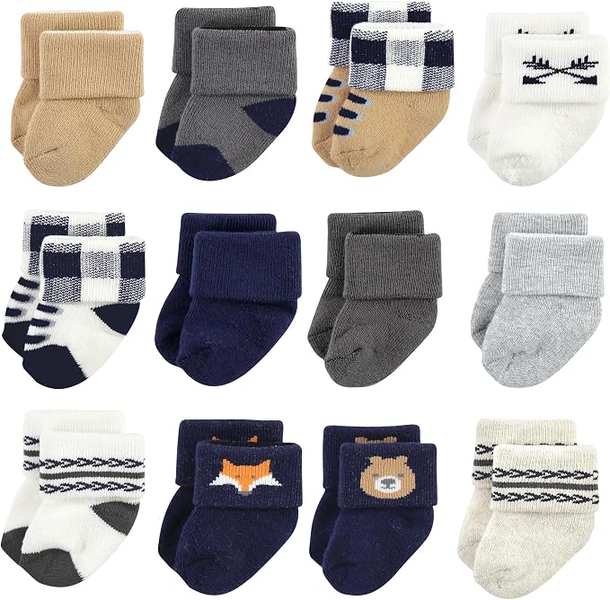 Hudson Baby Basics Unisex Baby Cozy Terry Baby Sock 12-Pack by HudsonBaby
