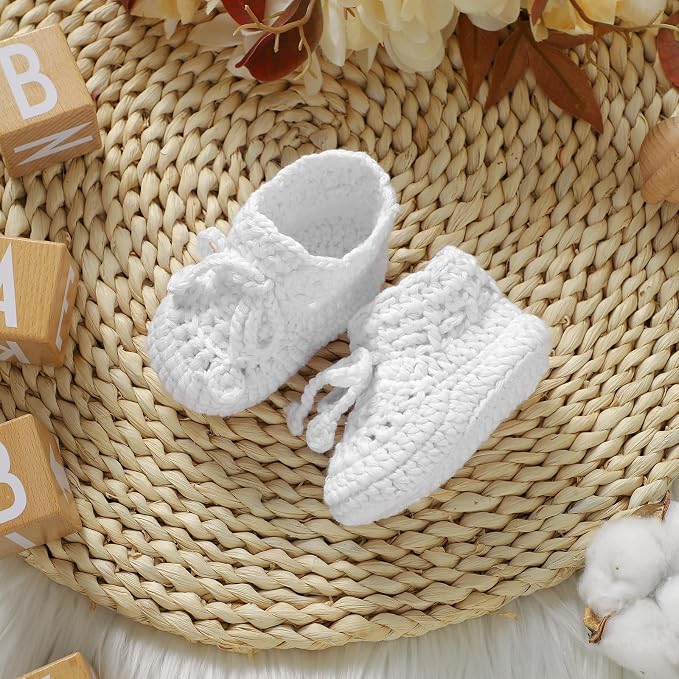 Hadetoto Baby Booties Hand Crochet Knit Cotton Bootie | Soft, Newborn First - Image 5