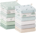 Bearmoss 12 Pack Baby Muslin Washcloths, 100% Cotton 10"x10" Face Towels by Bearmoss