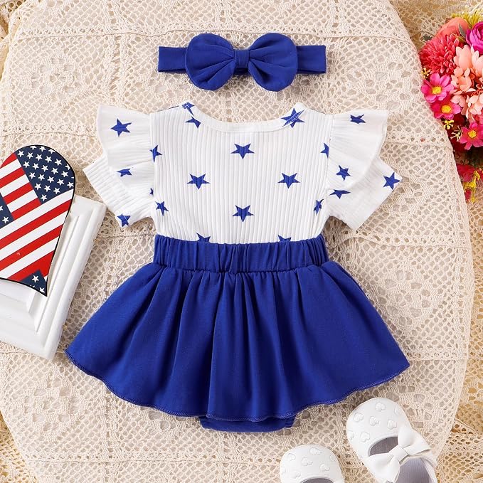 Giraropa Newborn Baby Girl Clothes Smocked Bubble Romper Dress + Socks + - Image 3
