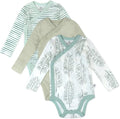 HonestBaby Baby 3-pack Long Sleeve Side-snap Kimono Bodysuits Organic Cotton by HonestBaby