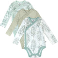 HonestBaby Baby 3-pack Long Sleeve Side-snap Kimono Bodysuits Organic Cotton by HonestBaby
