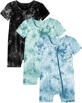 Jimonda Baby Bamboo Viscose Tie Dye Rompers Girl/Boys 3pc Pjs | Premium Soft by JimondaBaby