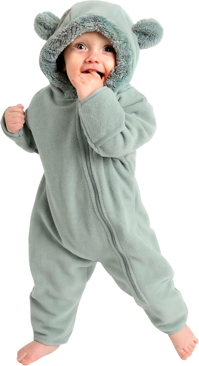 Cuddle Club Fleece Baby Bunting Bodysuit Hoodie, Newborn by CuddleClub