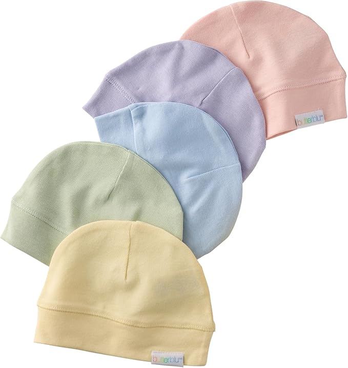 Charlie 5-Pack Caps 100% Organic Cotton Beanie Hats | GOTS certified Organic by Butterblu