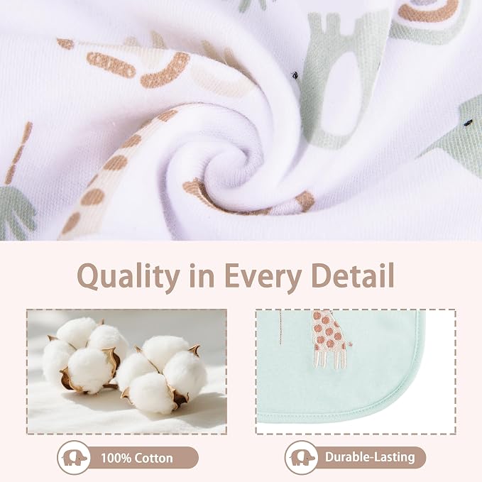 6 Pack Baby Bibs for Drooling and Teething Soft Cotton Absorbent - Image 4