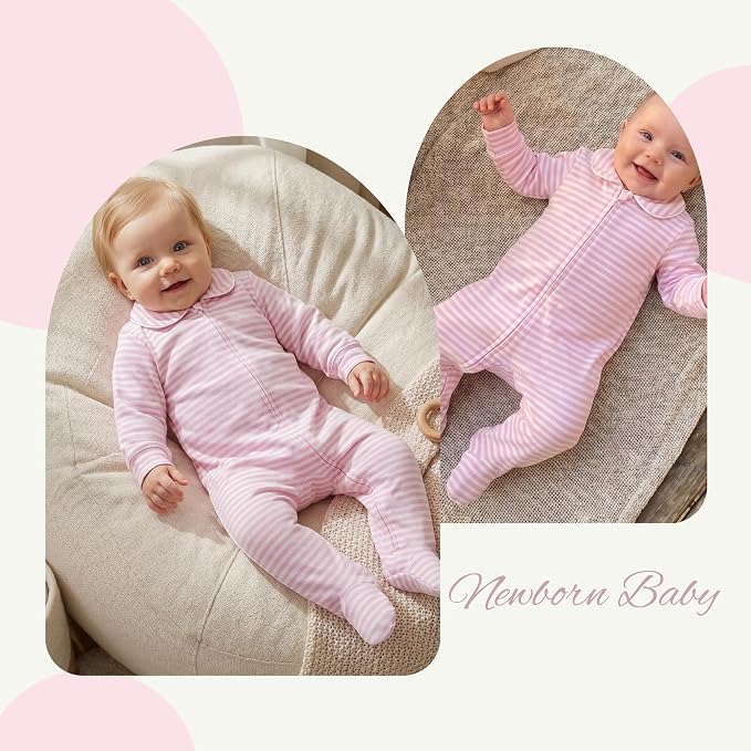 Seyurigaoka Newborn Baby Boy Girl Romper Long Sleeve Zipper Jumpsuit - Image 2