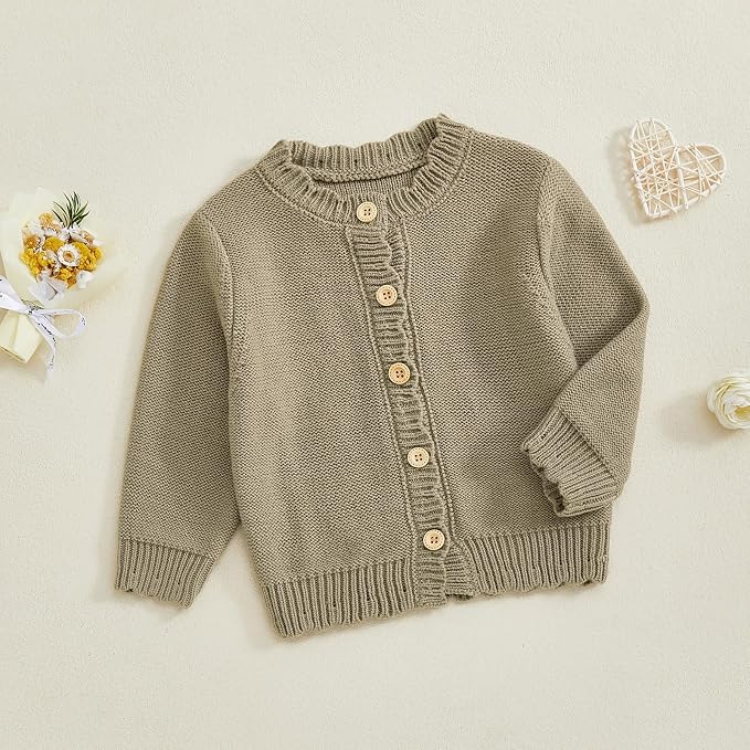 Baby Girl Cardigan Long Sleeve Button Up Sweater Toddler Girl Fall Outfits - Image 2