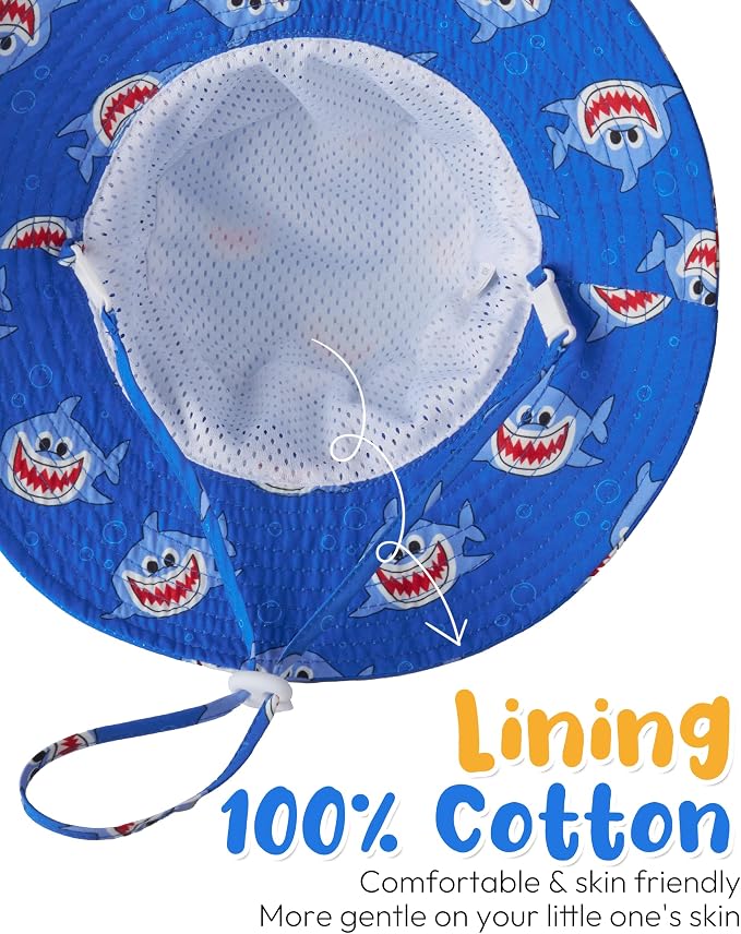 Baby Sun Hat Kids Summer Sun Protection Toddler Bucket Hat Wide Brim Adjustable - Image 6